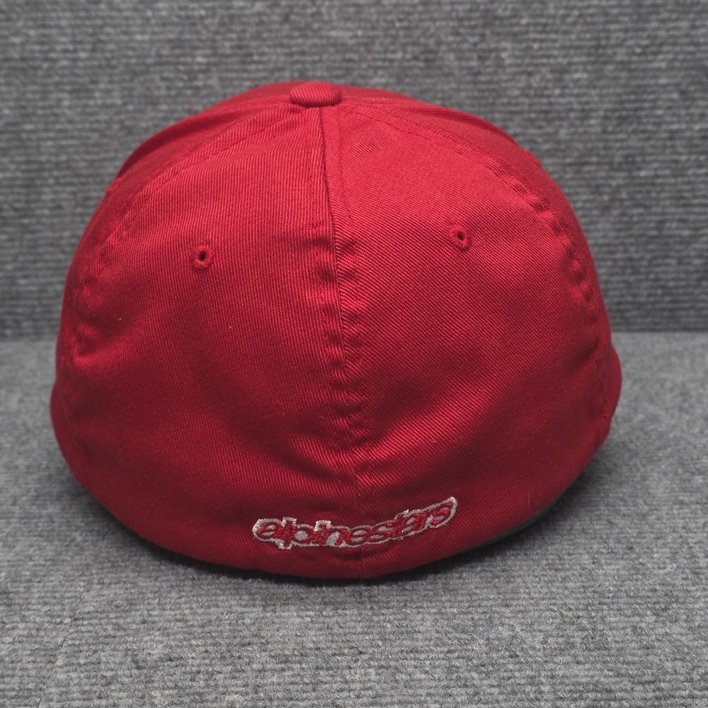 Alpinestars Hat Cap Fitted Mens XL Red Flexfit Logo Moto Motorcycle Sports - Picture 3 of 9